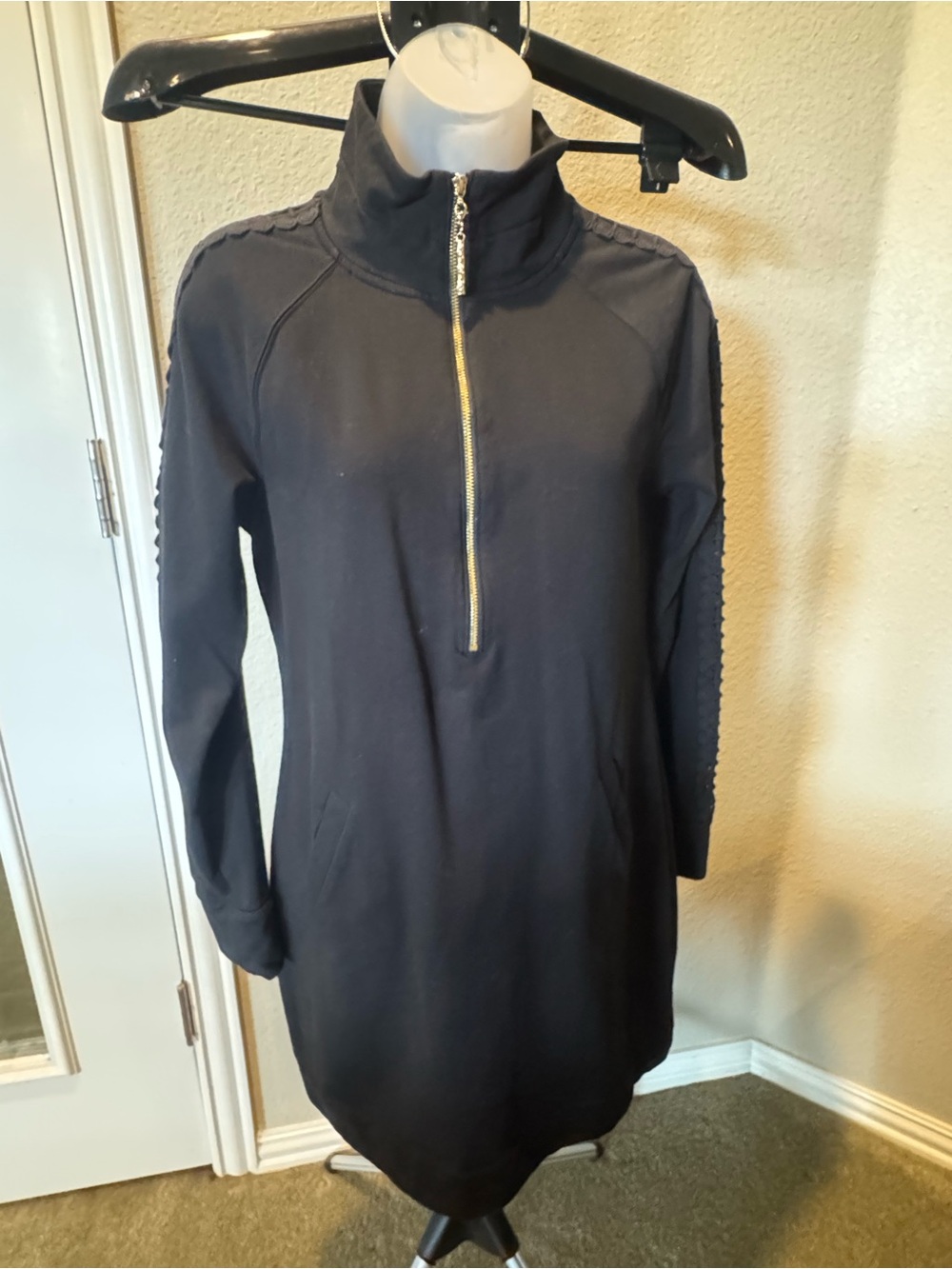 Lilly Pulitzer Black Skipper Popover Dress with Gold Zipper
